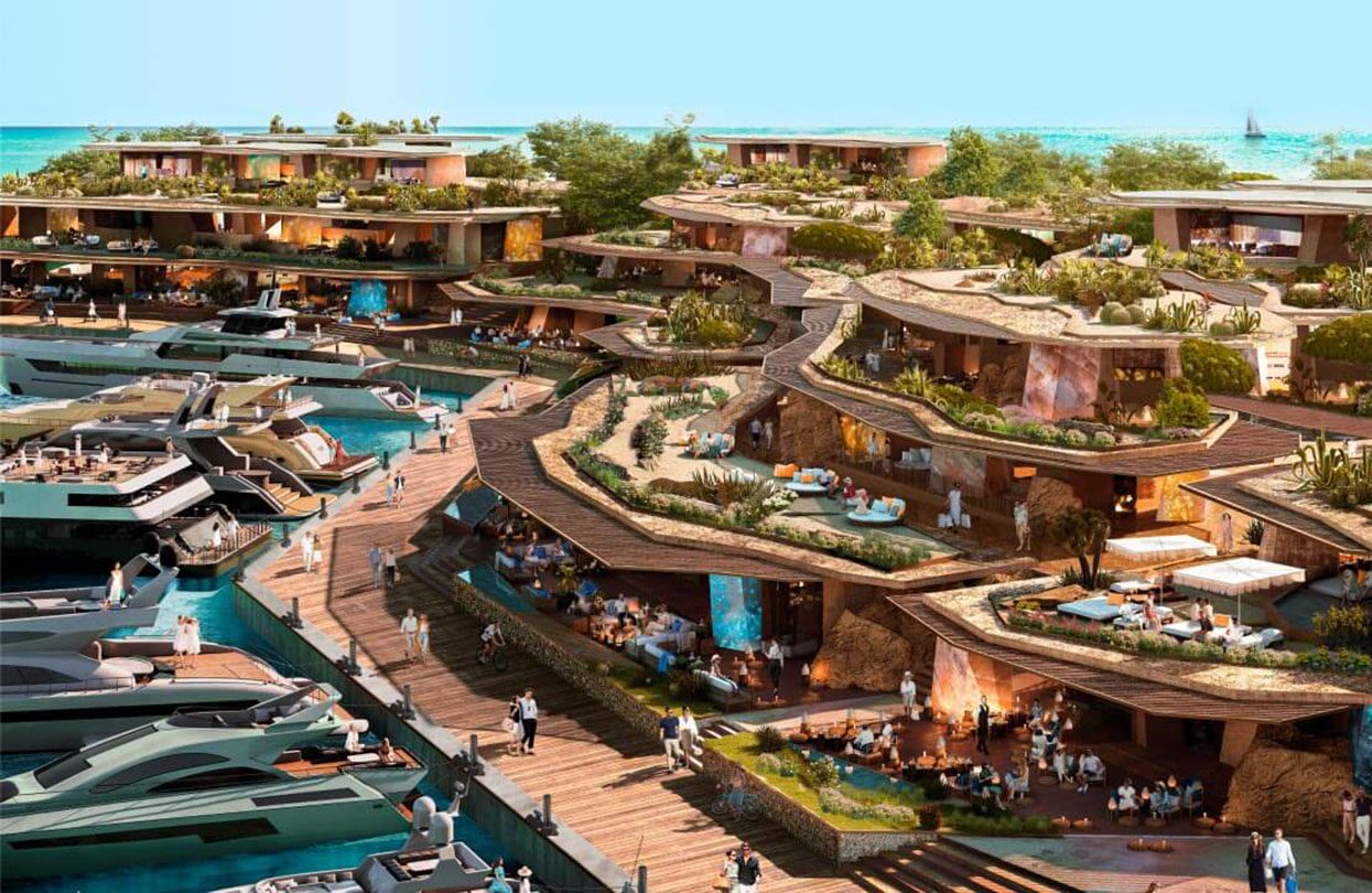 It will contain a marina and numerous villas